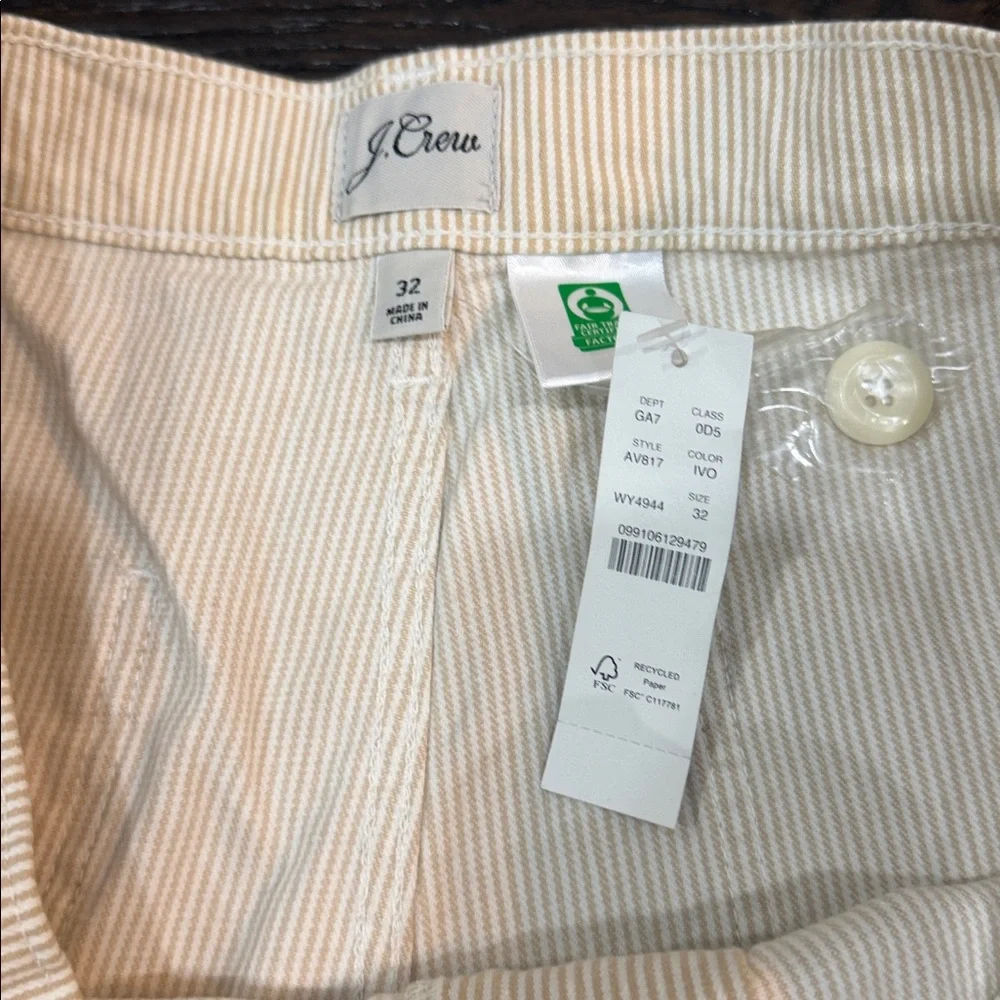 NWT - J. Crew Slim wide-leg jean in khaki stripe - Size 32